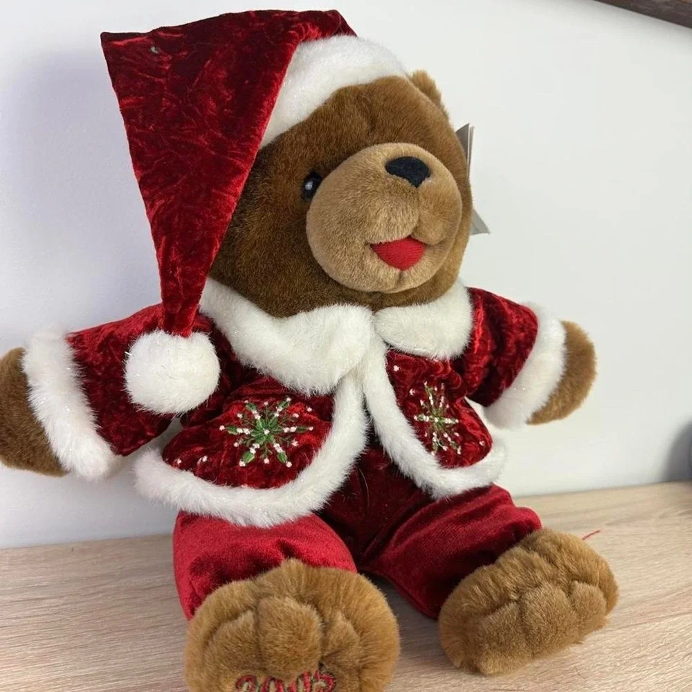 2005 Santa Bear Plush Toy Vintage Style